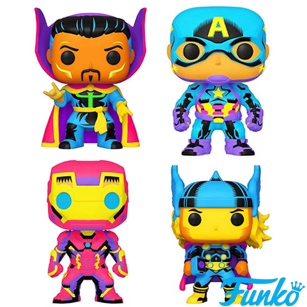 Funko POP Marvel Avengers Black Light Exclusive Figure Four Pack